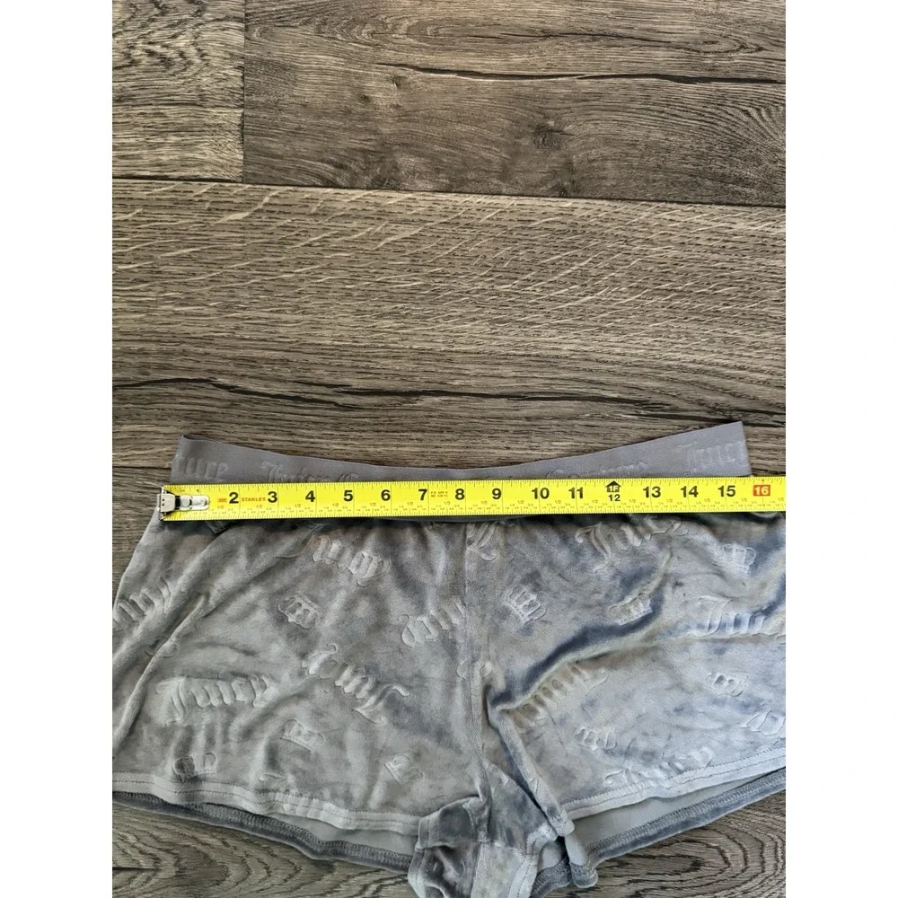 Juicy Couture Shorts Womens Large‎ Gray Sleep Velour - Picture 5 of 7